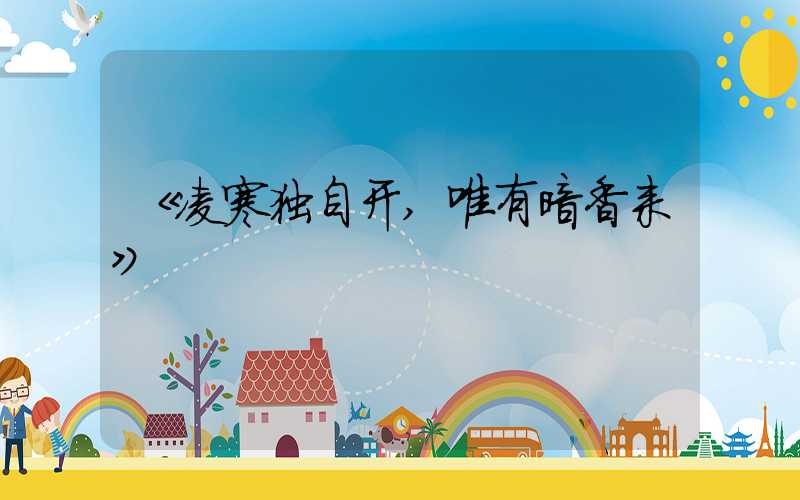《凌寒独自开,唯有暗香来》