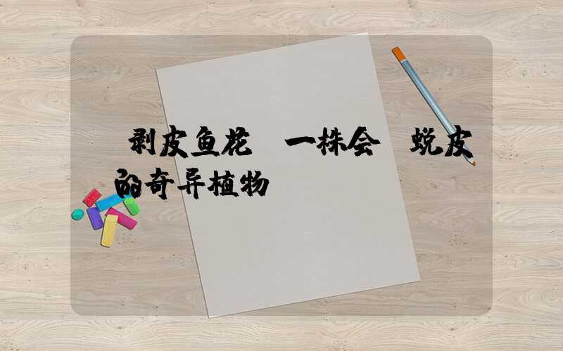 《剥皮鱼花:一株会“蜕皮”的奇异植物》