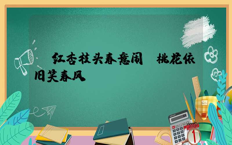 《红杏枝头春意闹,桃花依旧笑春风》