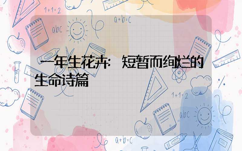 一年生花卉:短暂而绚烂的生命诗篇