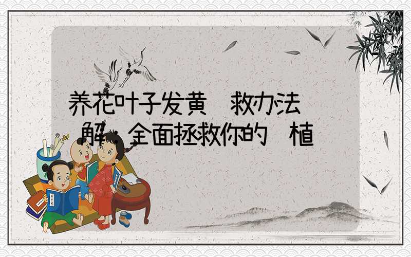 养花叶子发黄补救办法视频详解：全面拯救你的绿植