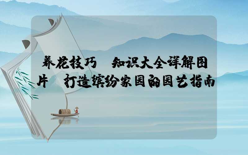 养花技巧及知识大全详解图片：打造缤纷家园的园艺指南