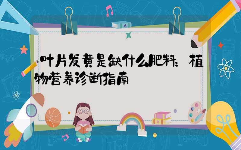 叶片发黄是缺什么肥料：植物营养诊断指南