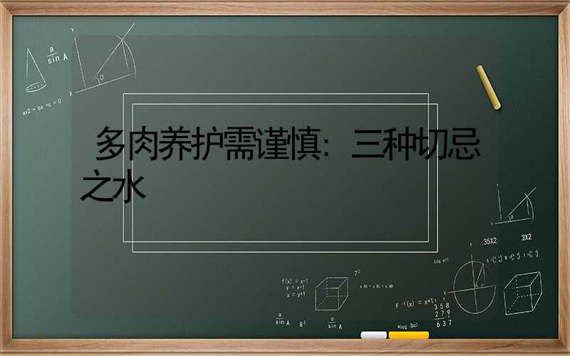 多肉养护需谨慎:三种切忌之水