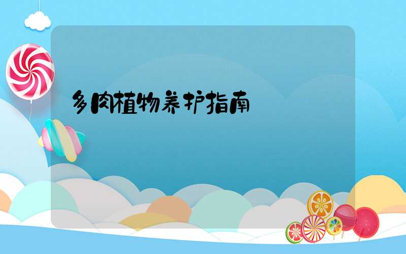 多肉植物养护指南