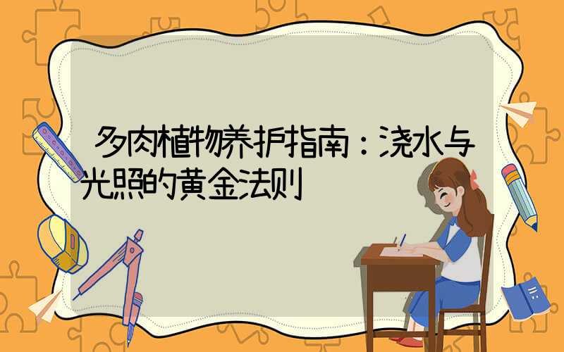 多肉植物养护指南：浇水与光照的黄金法则