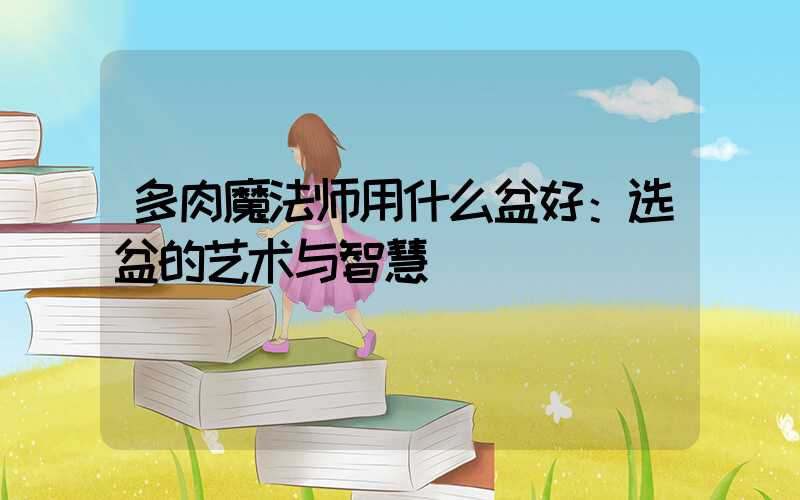 多肉魔法师用什么盆好：选盆的艺术与智慧