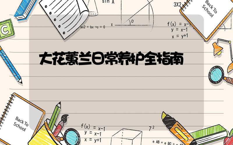 大花蕙兰日常养护全指南