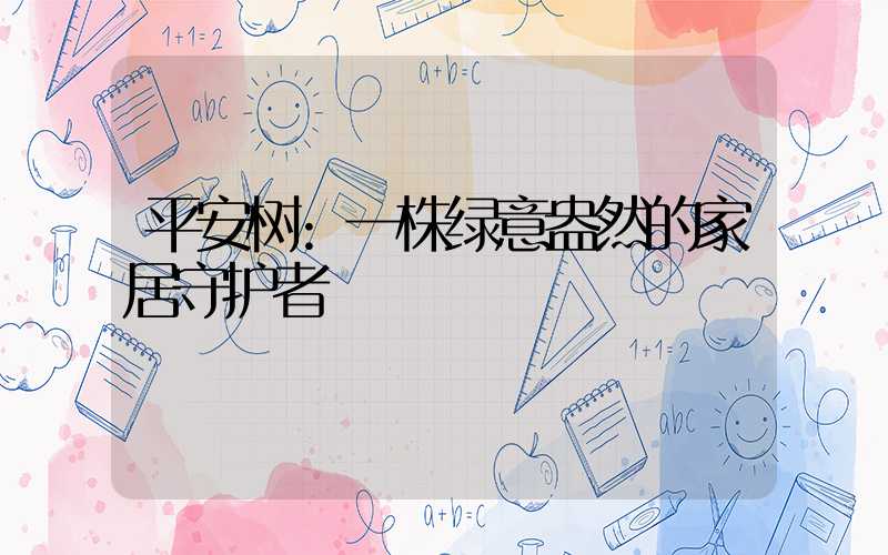 平安树:一株绿意盎然的家居守护者