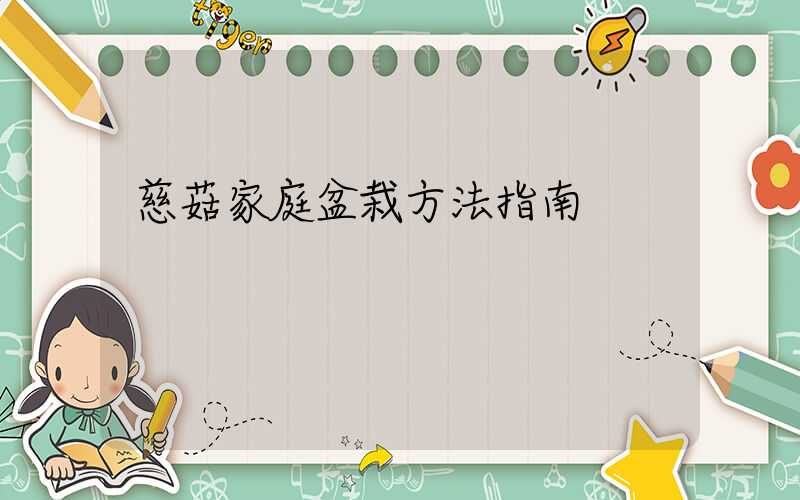 慈菇家庭盆栽方法指南