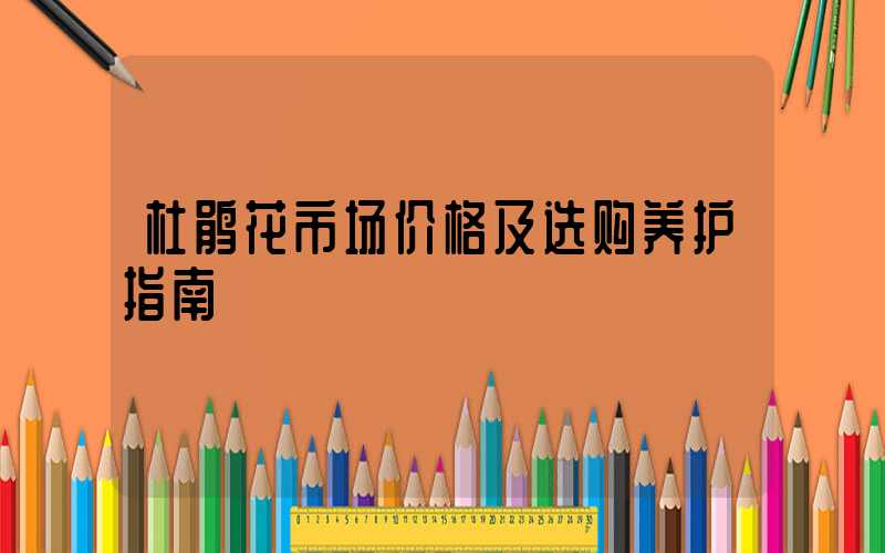 杜鹃花市场价格及选购养护指南