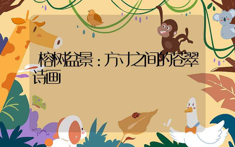 榕树盆景：方寸之间的苍翠诗画