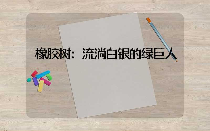 橡胶树：流淌白银的绿巨人