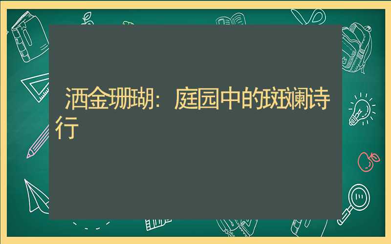 洒金珊瑚:庭园中的斑斓诗行