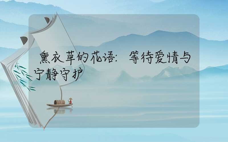 熏衣草的花语:等待爱情与宁静守护