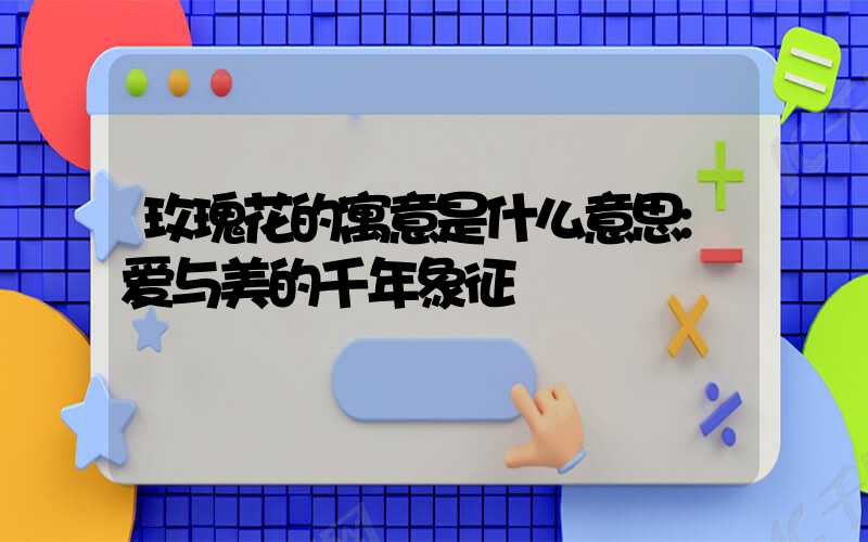 玫瑰花的寓意是什么意思:爱与美的千年象征
