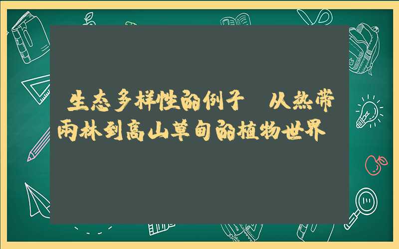 生态多样性的例子：从热带雨林到高山草甸的植物世界
