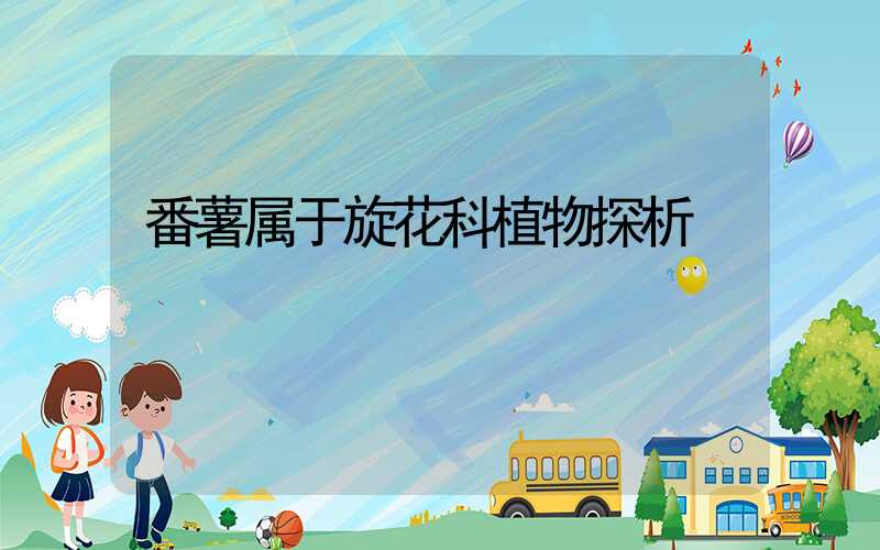 番薯属于旋花科植物探析