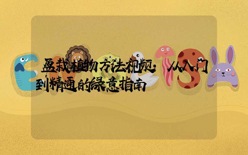 盆栽植物方法视频：从入门到精通的绿意指南