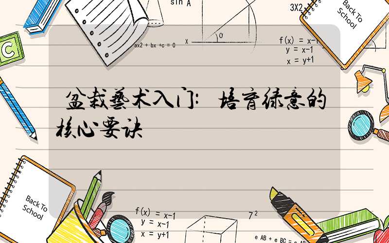 盆栽艺术入门:培育绿意的核心要诀