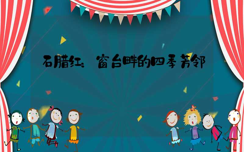 石腊红：窗台畔的四季芳邻