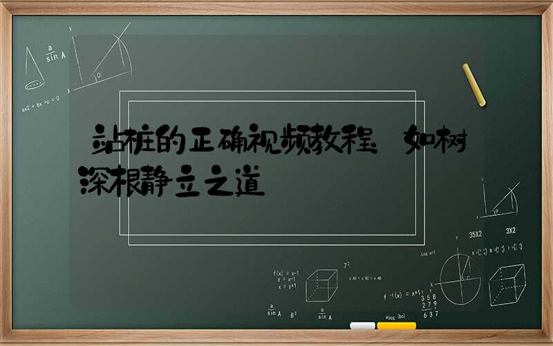 站桩的正确视频教程：如树深根静立之道
