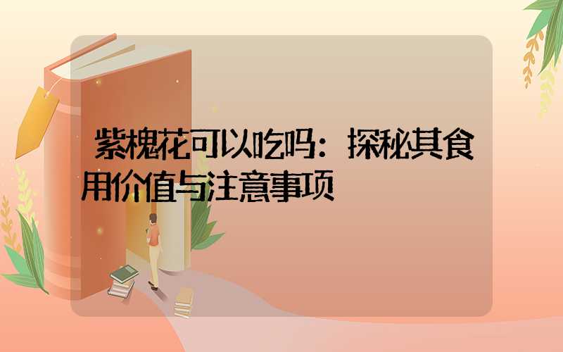 紫槐花可以吃吗：探秘其食用价值与注意事项