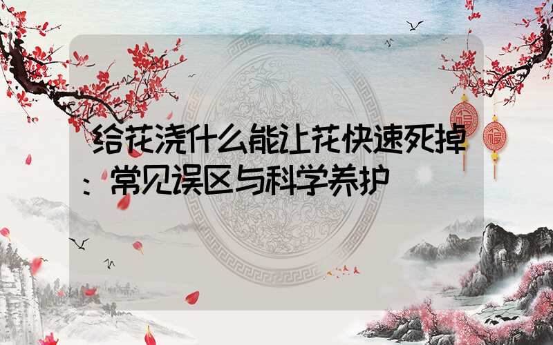 给花浇什么能让花快速死掉：常见误区与科学养护