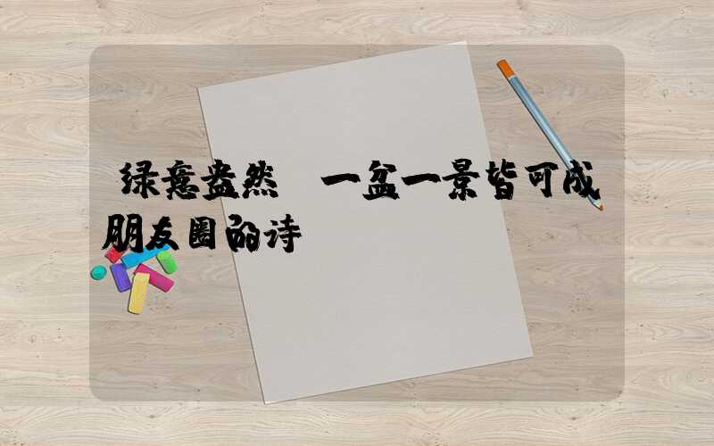 绿意盎然，一盆一景皆可成朋友圈的诗