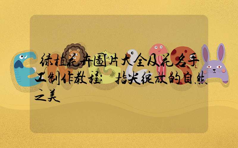 绿植花卉图片大全及花名手工制作教程:指尖绽放的自然之美