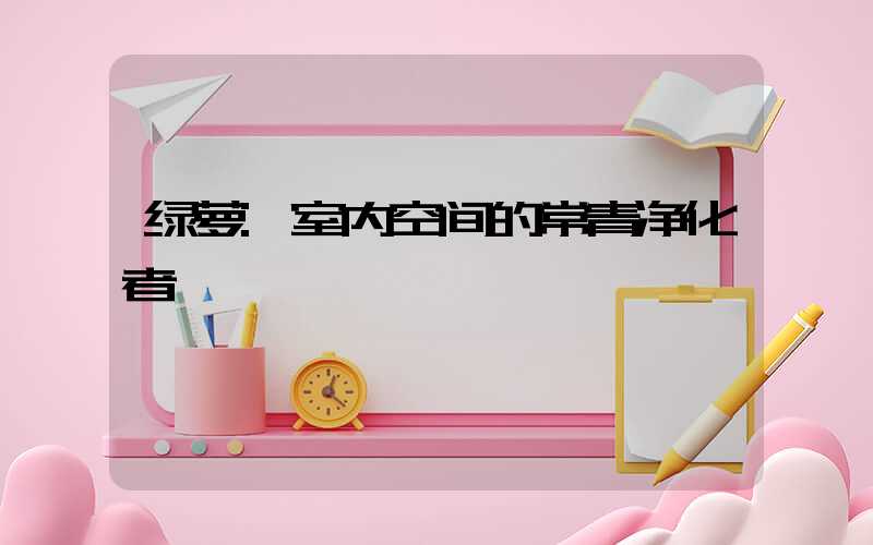 绿萝:室内空间的常青净化者