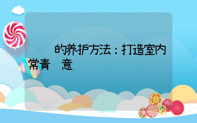 绿萝的养护方法：打造室内常青绿意