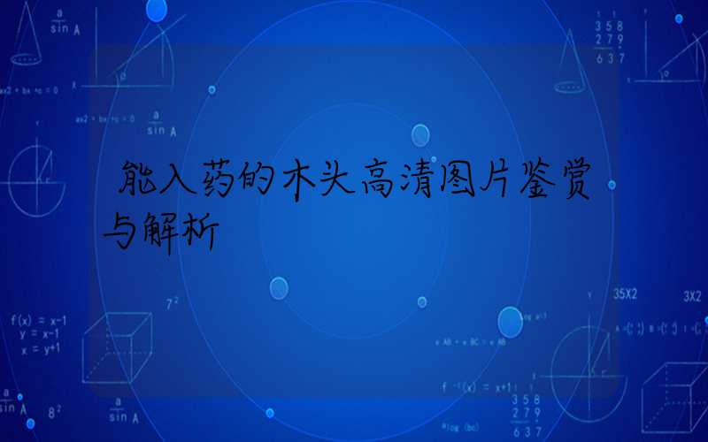 能入药的木头高清图片鉴赏与解析