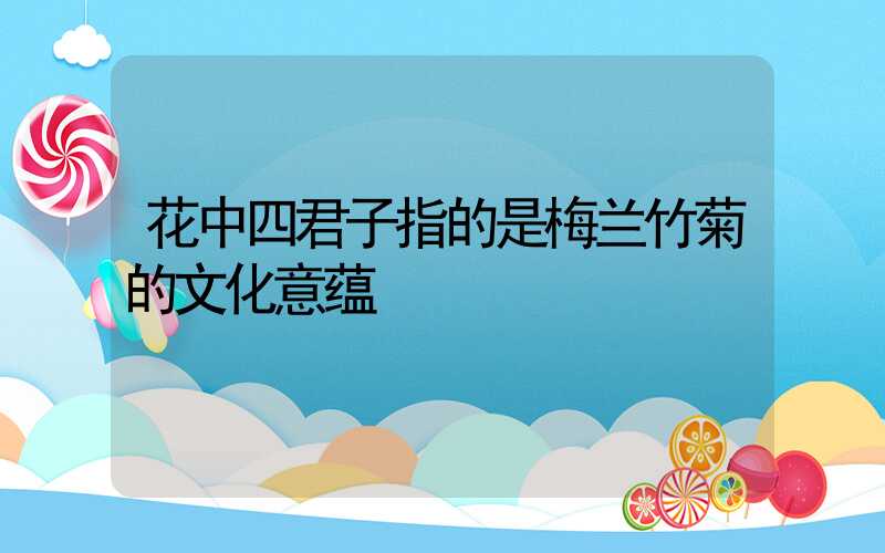 花中四君子指的是梅兰竹菊的文化意蕴