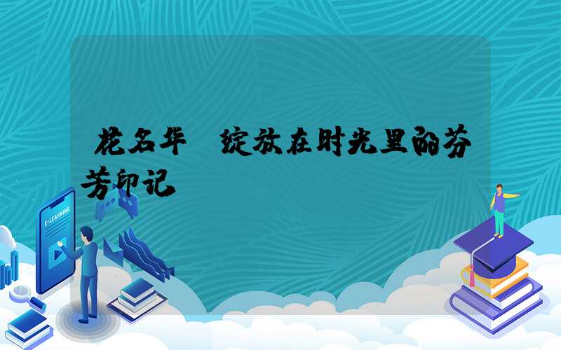 花名华：绽放在时光里的芬芳印记