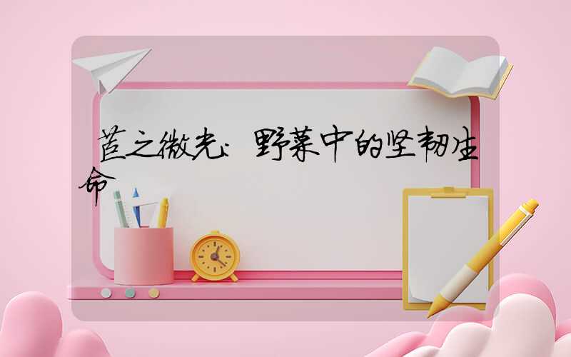 苣之微光:野菜中的坚韧生命