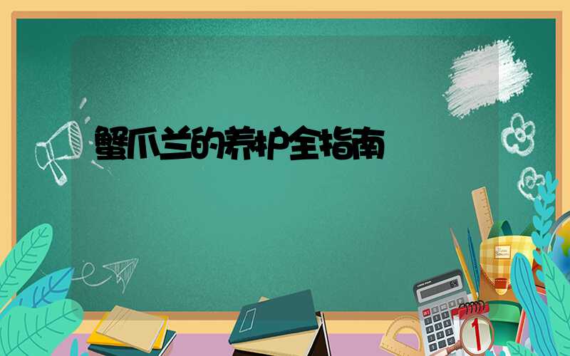 蟹爪兰的养护全指南