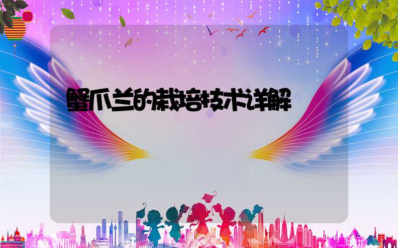 蟹爪兰的栽培技术详解