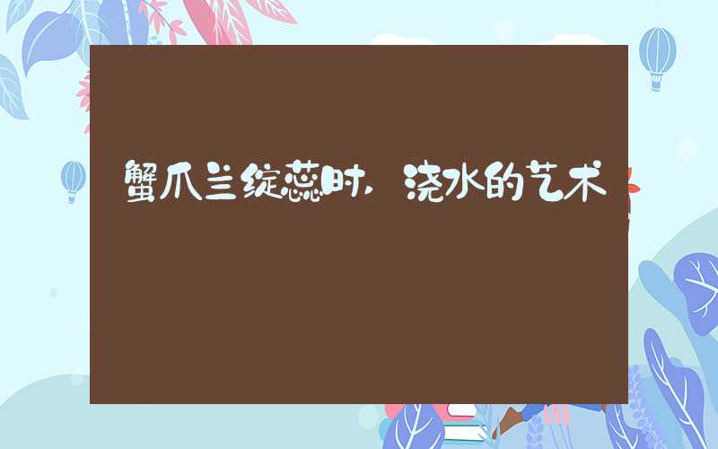 蟹爪兰绽蕊时,浇水的艺术