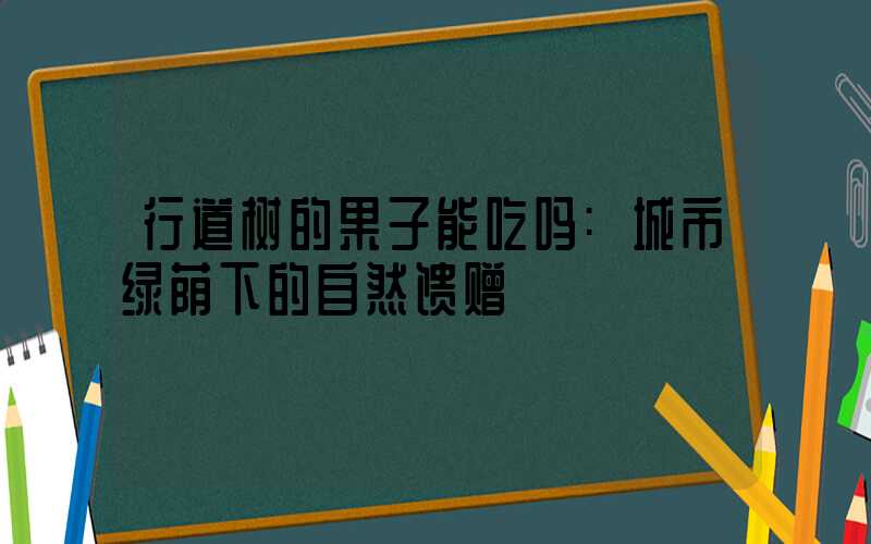 行道树的果子能吃吗:城市绿荫下的自然馈赠