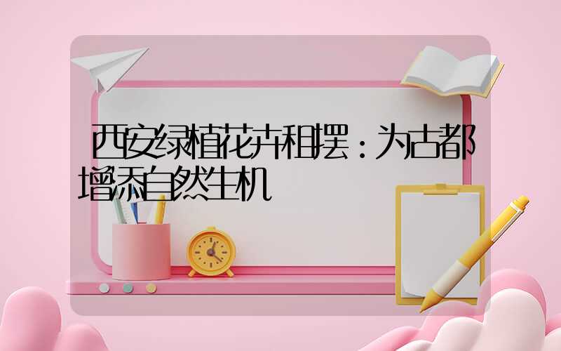 西安绿植花卉租摆：为古都增添自然生机