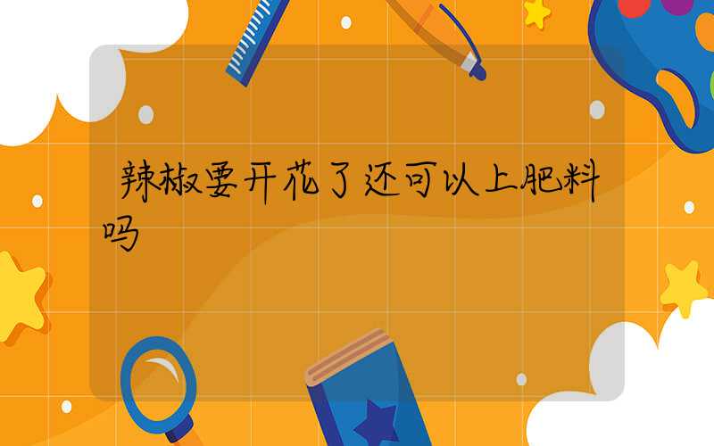 辣椒要开花了还可以上肥料吗