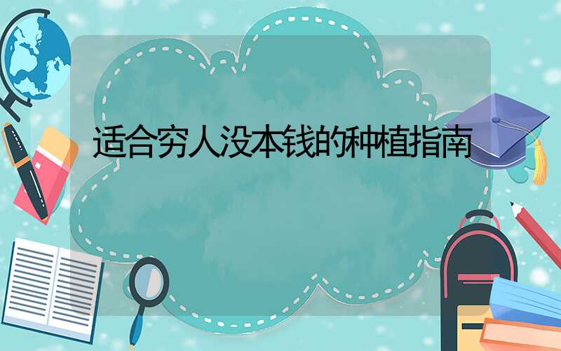 适合穷人没本钱的种植指南