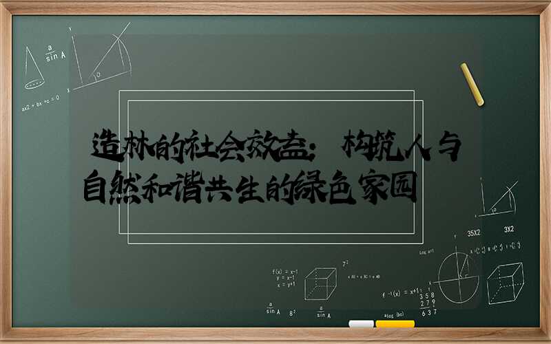 造林的社会效益:构筑人与自然和谐共生的绿色家园