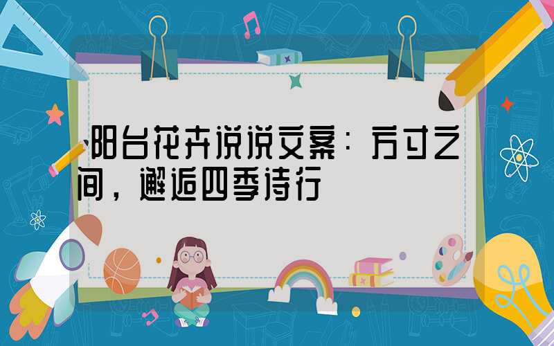 阳台花卉说说文案：方寸之间，邂逅四季诗行