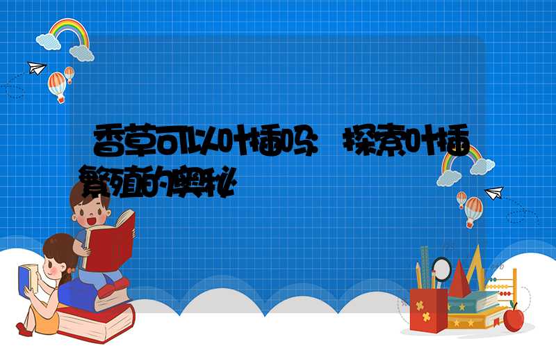 香草可以叶插吗:探索叶插繁殖的奥秘