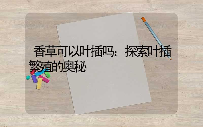 香草可以叶插吗：探索叶插繁殖的奥秘