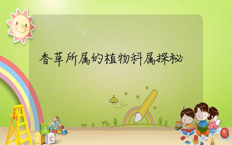 香草所属的植物科属探秘
