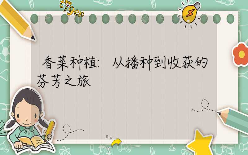 香菜种植:从播种到收获的芬芳之旅