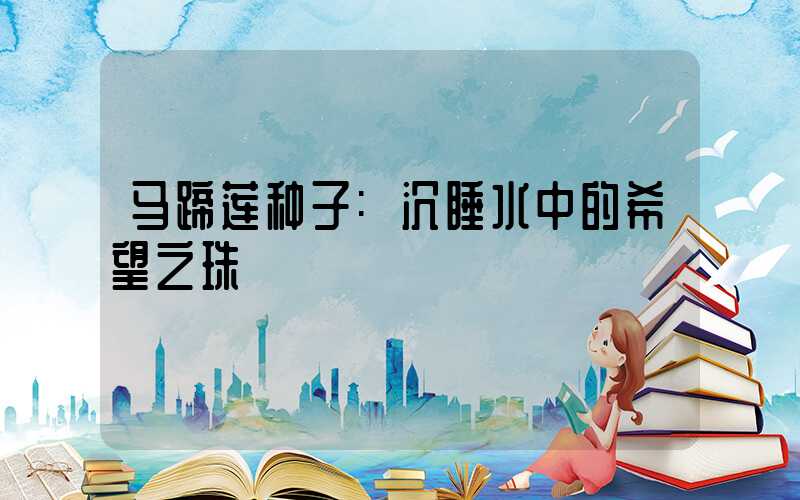 马蹄莲种子:沉睡水中的希望之珠